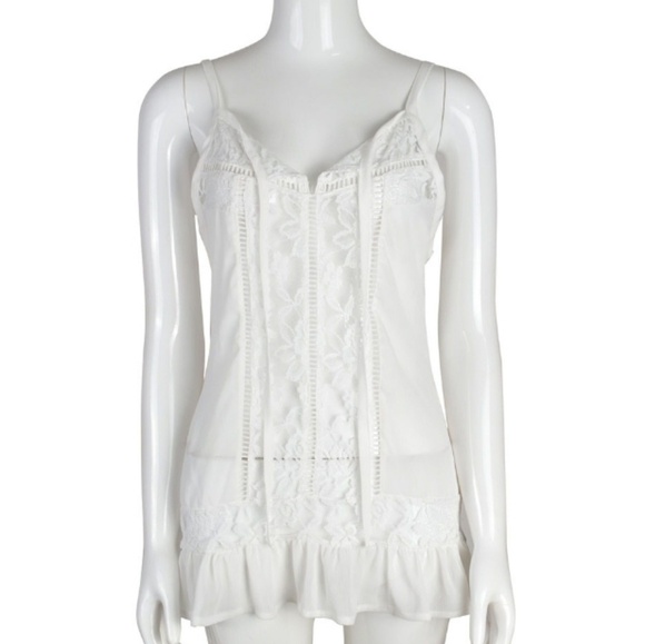 Boho Lace Spaghetti Straps Open Back Top Beach - Picture 3 of 6